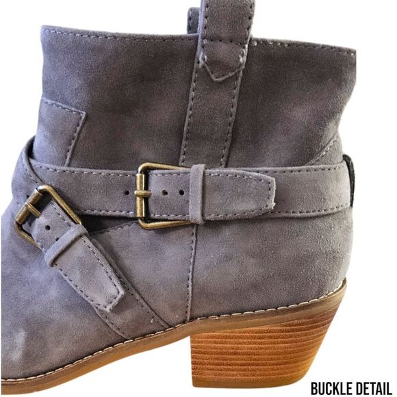 COLE HAAN Storm Cloud Suede Gray Women's Jensen Ankle Bootie Size 8 - Picture 9 of 16